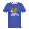 Dit is mir Schnurz Affe - Männer Ringer T-Shirt - Blau/Weiß