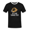 Dit is mir Schnurz Affe - Männer Ringer T-Shirt - Schwarz/Weiß