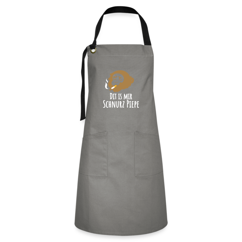 Dit is mir Schnurz Affe - Kontrastschürze - Anthrazit/Schwarz