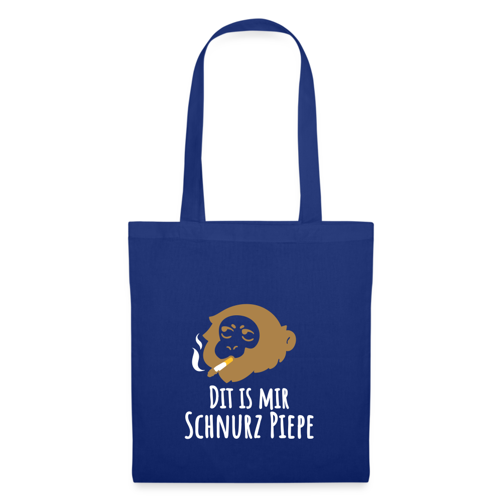 Dit is mir Schnurz Affe - Stoffbeutel - Royalblau