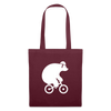 Fahrradbär - Stoffbeutel - Burgunderrot