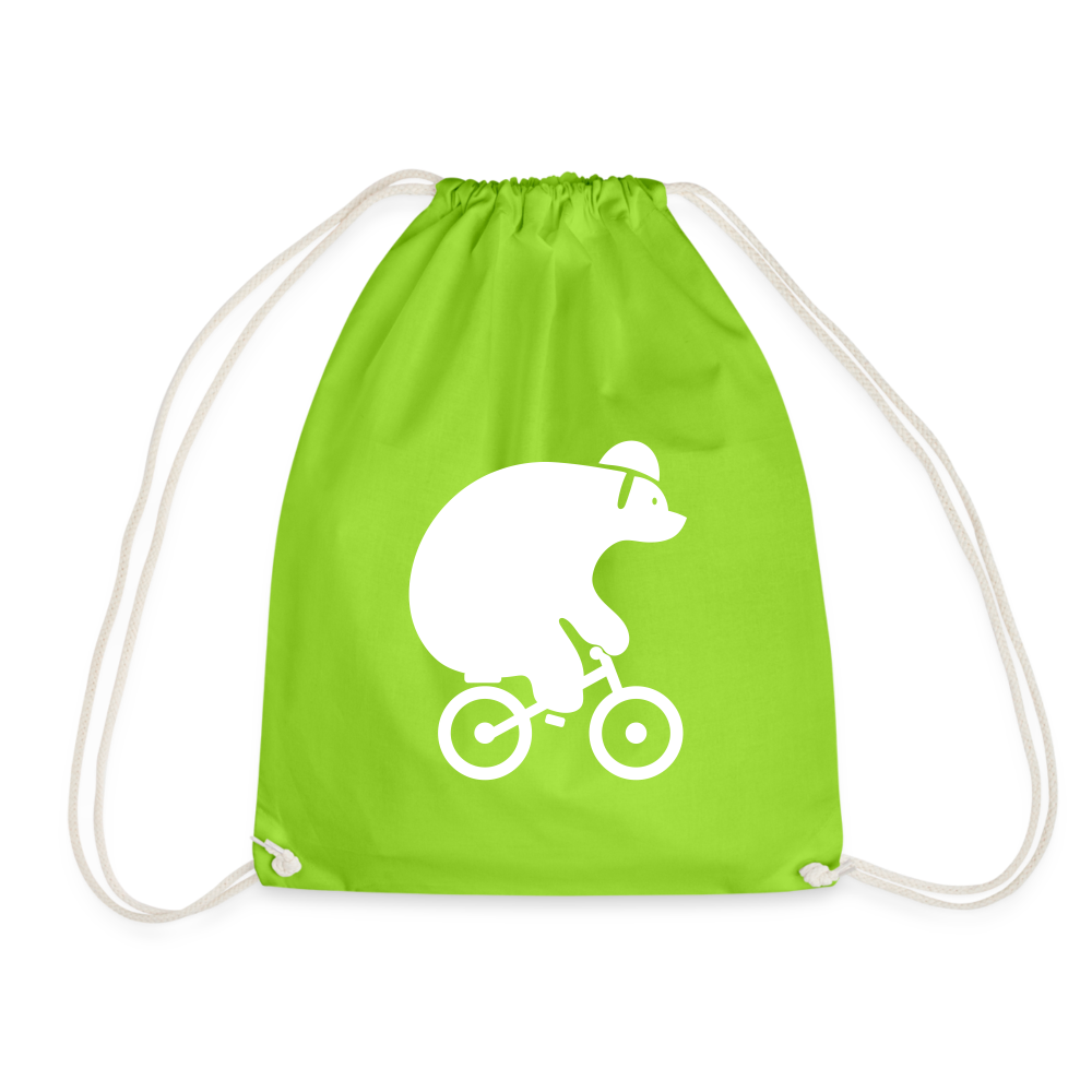 Fahrradbär - Turnbeutel - Neongrün