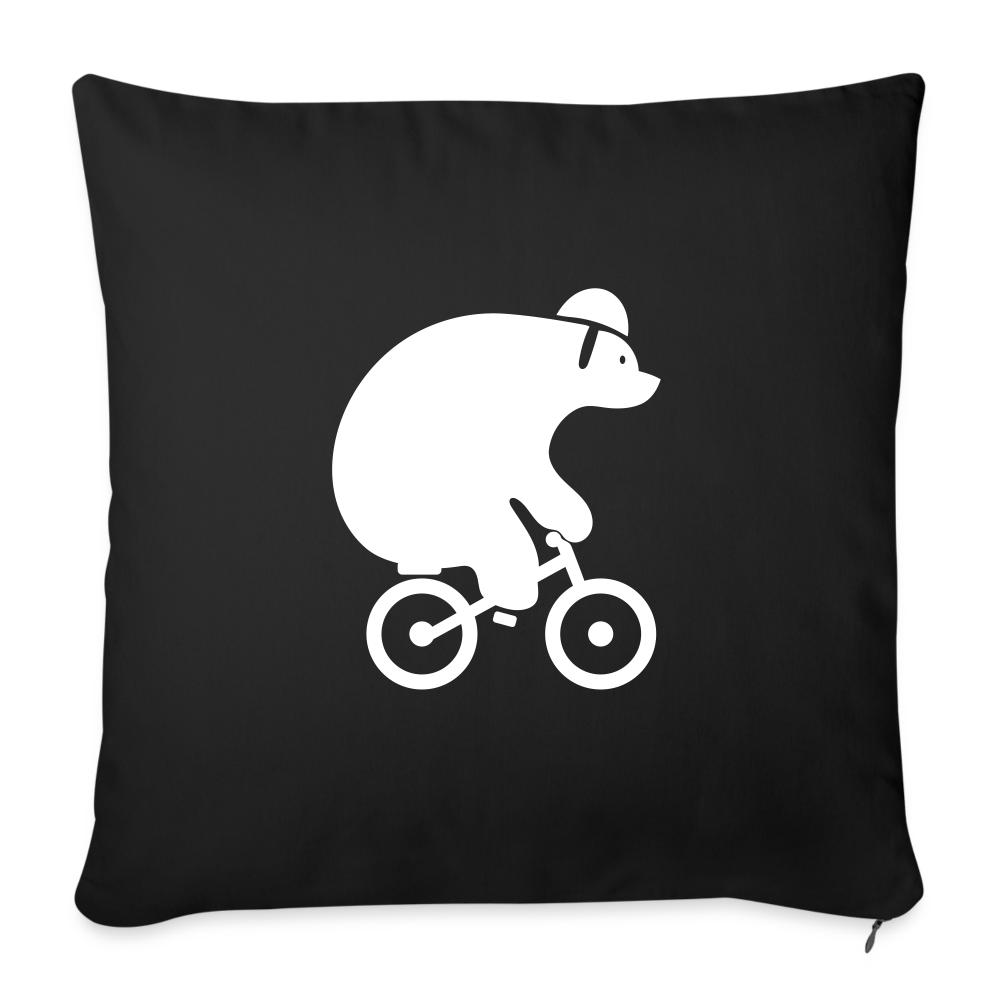Fahrradbär - Sofakissen mit Füllung (45 x 45 cm) - Schwarz