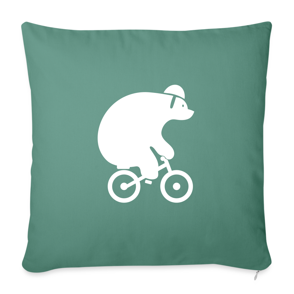 Fahrradbär - Sofakissen mit Füllung (45 x 45 cm) - Tanngrün