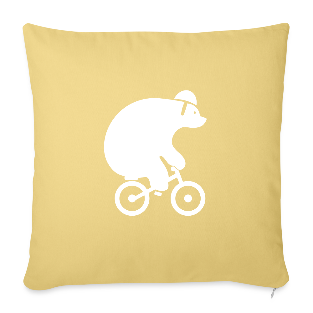 Fahrradbär - Sofakissen mit Füllung (45 x 45 cm) - Hellgelb