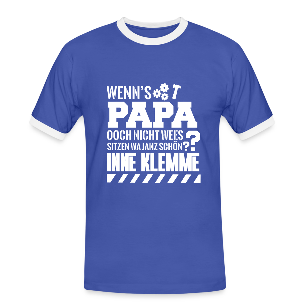 Wenn's Papa - Männer Ringer T-Shirt - Blau/Weiß