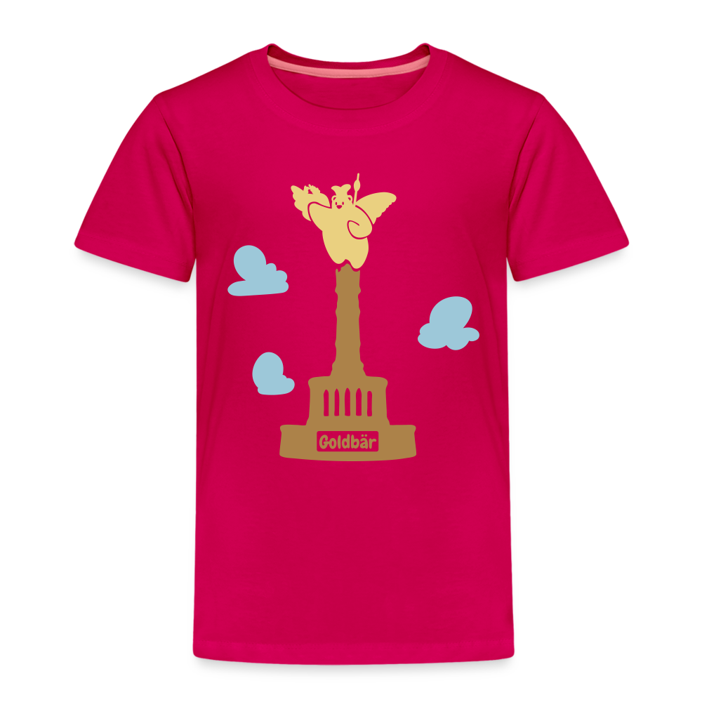 Gold Bär - Kinder Premium T-Shirt - dunkles Pink