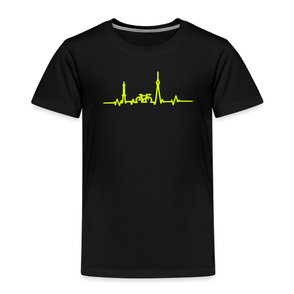 Herzschlag für Fahrradfahrer - Kinder Premium T-Shirt - Schwarz