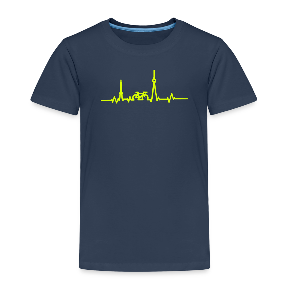 Herzschlag für Fahrradfahrer - Kinder Premium T-Shirt - Navy