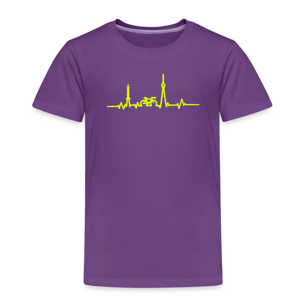 Herzschlag für Fahrradfahrer - Kinder Premium T-Shirt - Lila