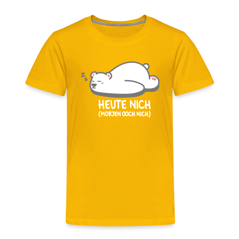 Heute nich! - Kinder Premium T-Shirt - Sonnengelb
