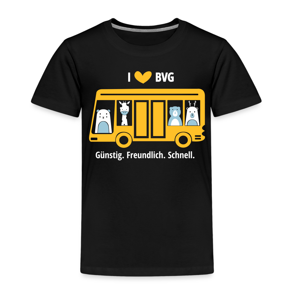 I love BVG - Kinder Premium T-Shirt - Schwarz