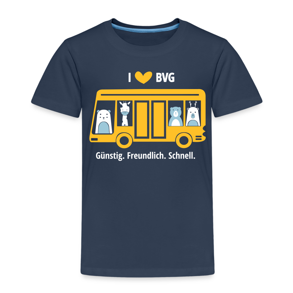 I love BVG - Kinder Premium T-Shirt - Navy