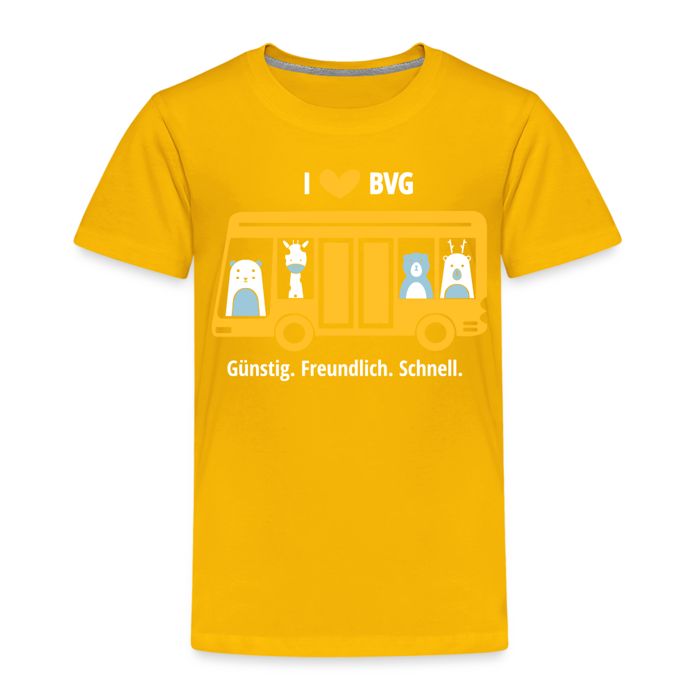I love BVG - Kinder Premium T-Shirt - Sonnengelb