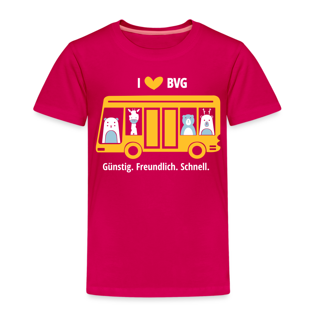 I love BVG - Kinder Premium T-Shirt - dunkles Pink