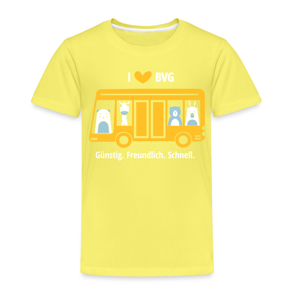 I love BVG - Kinder Premium T-Shirt - Gelb
