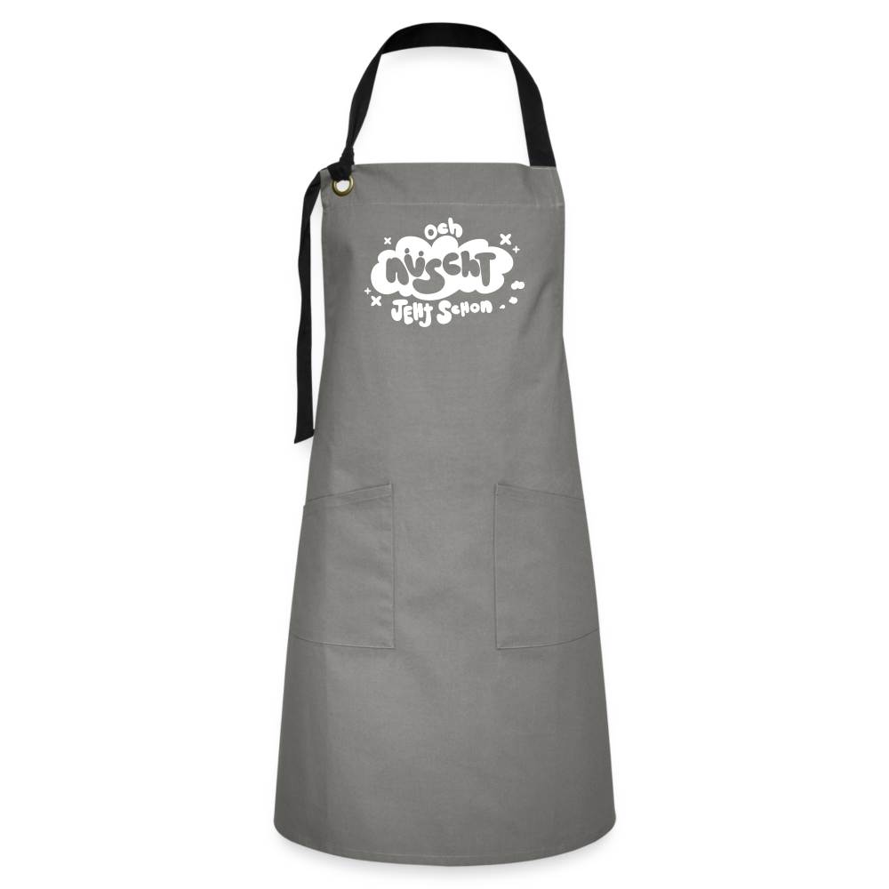 och nüscht jeht schon! - Kontrastschürze - Grau/Schwarz