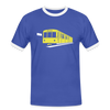Die U-Bahn kommt - Männer Ringer T-Shirt - Blau/Weiß