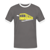 Die U-Bahn kommt - Männer Ringer T-Shirt - Dunkelgrau/Weiß
