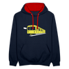 Die U-Bahn kommt - Kontrast Hoodie - Navy/Rot