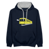 Die U-Bahn kommt - Kontrast Hoodie - Navy/Grau meliert