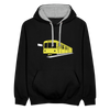 Die U-Bahn kommt - Kontrast Hoodie - Schwarz/Grau meliert