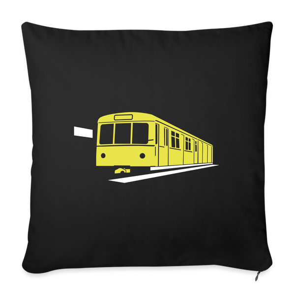 Die U-Bahn kommt - Sofakissen mit Füllung (45 x 45 cm) - Schwarz