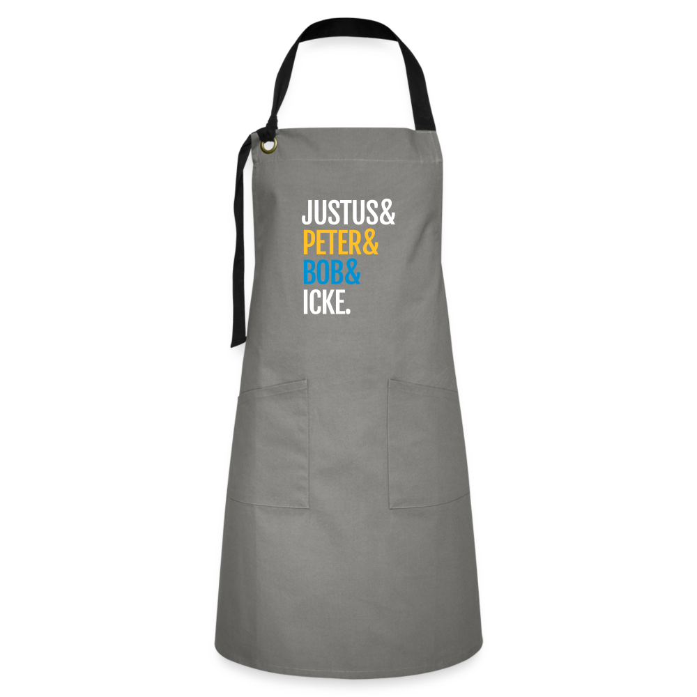 Justus & Peter & Bob & Icke - Kontrastschürze - Grau/Schwarz