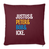 Justus & Peter & Bob & Icke - Sofakissen mit Füllung (45 x 45 cm) - Burgunderrot
