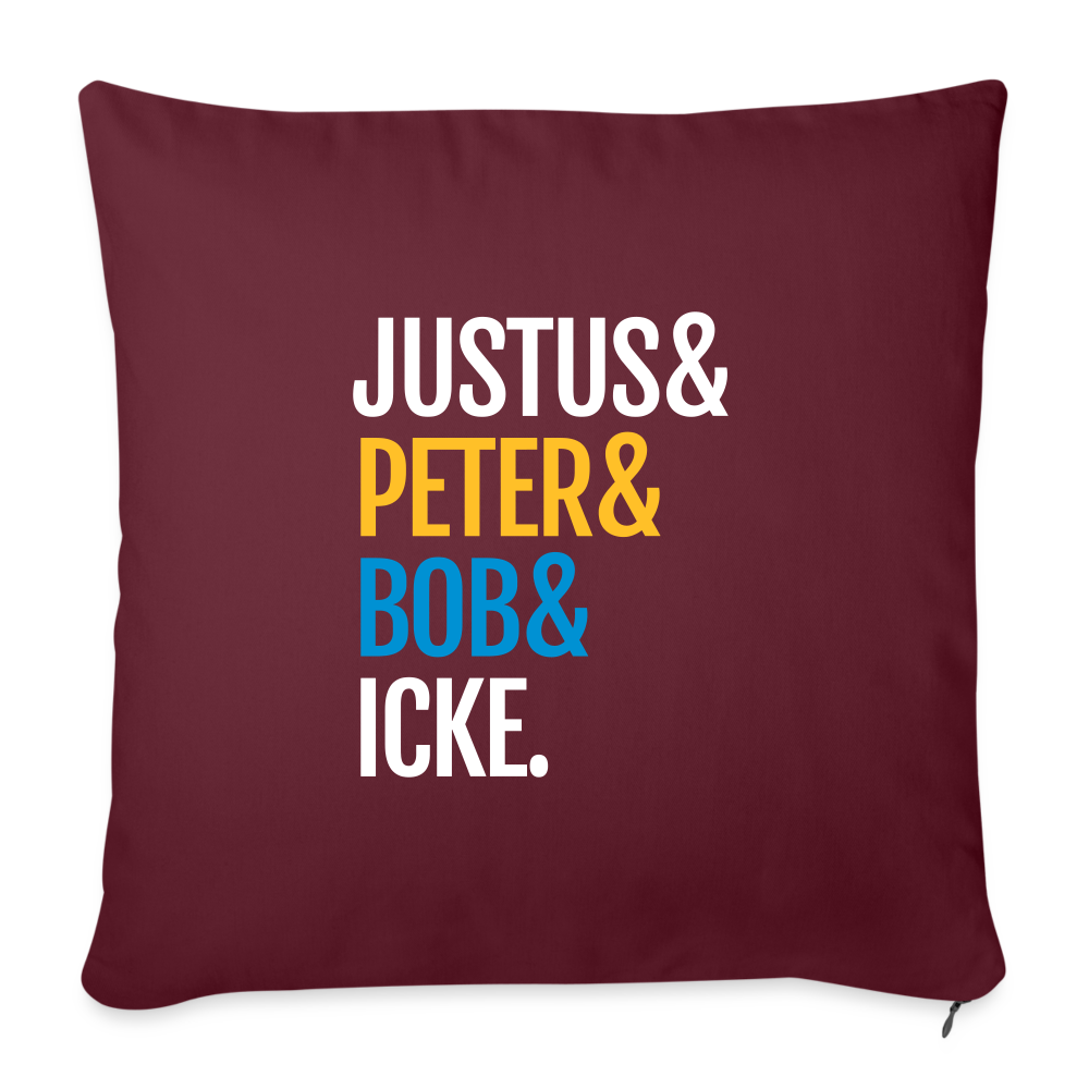 Justus & Peter & Bob & Icke - Sofakissen mit Füllung (45 x 45 cm) - Burgunderrot