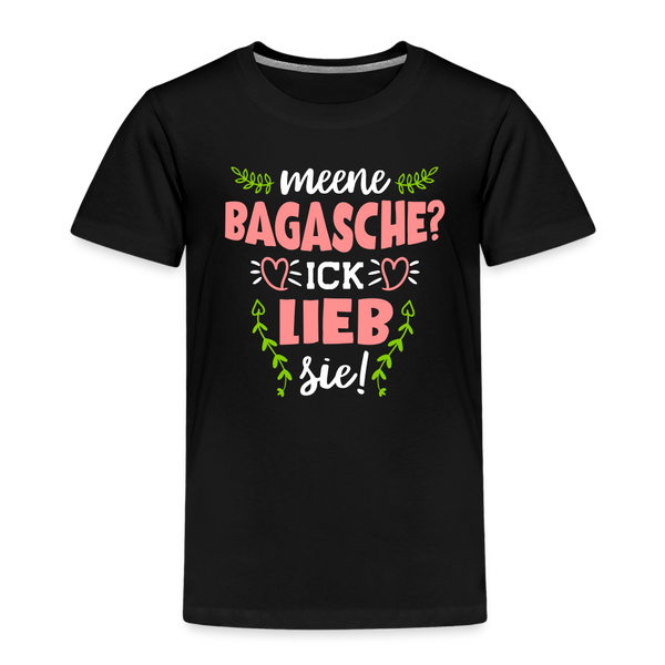 Meene Bagasche Ick Lieb Sie - Kinder Premium T-Shirt - Schwarz