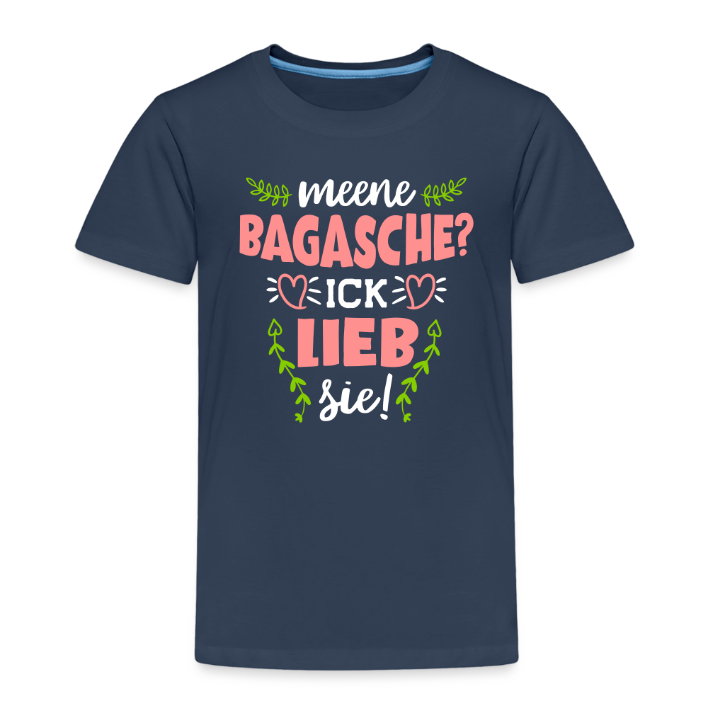 Meene Bagasche Ick Lieb Sie - Kinder Premium T-Shirt - Navy