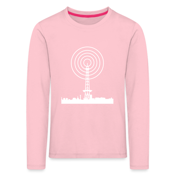 Funkturm im Fokus - Kinder Langarmshirt - Hellrosa