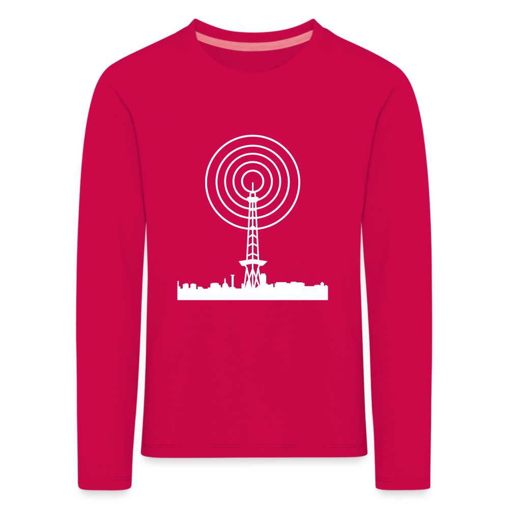 Funkturm im Fokus - Kinder Langarmshirt - dunkles Pink