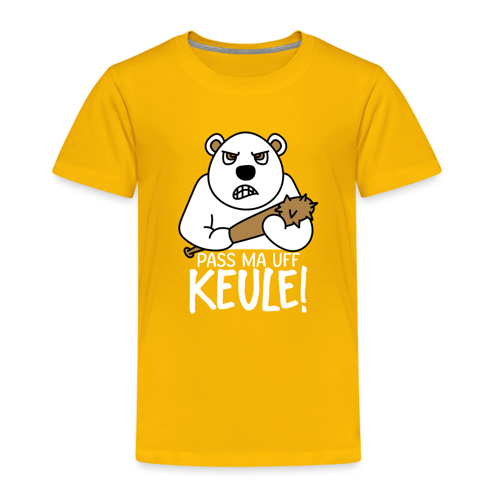 Pass ma uff Keule - Kinder Premium T-Shirt - Sonnengelb