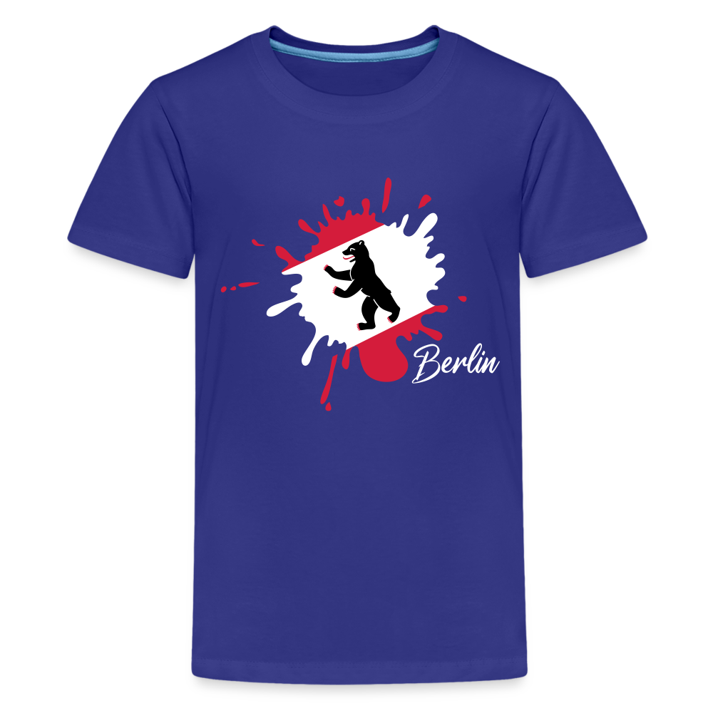 Berlin Klecks Bär - Teenager Premium T-Shirt - Königsblau