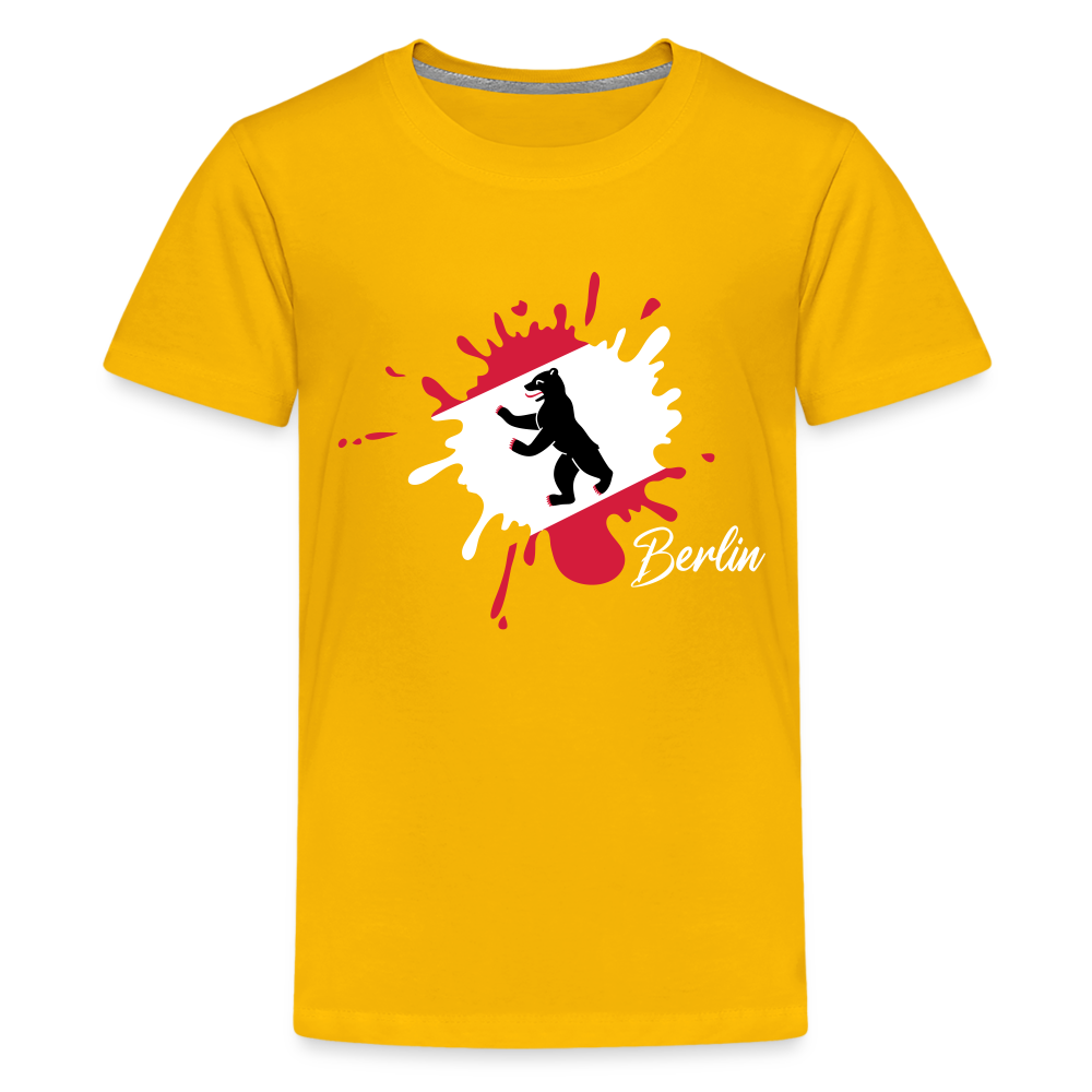 Berlin Klecks Bär - Teenager Premium T-Shirt - Sonnengelb