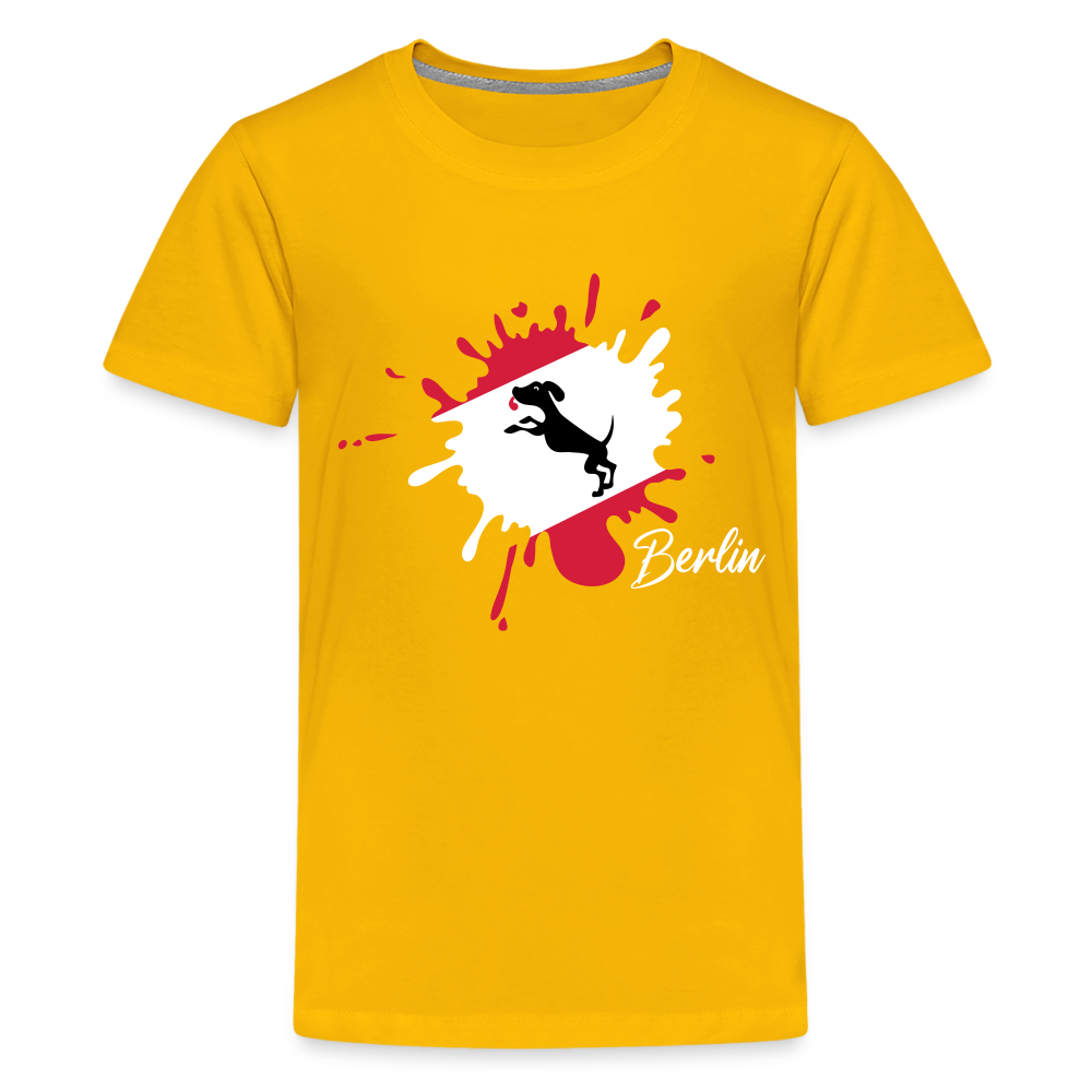 Berlin Klecks Hund - Teenager Premium T-Shirt - Sonnengelb