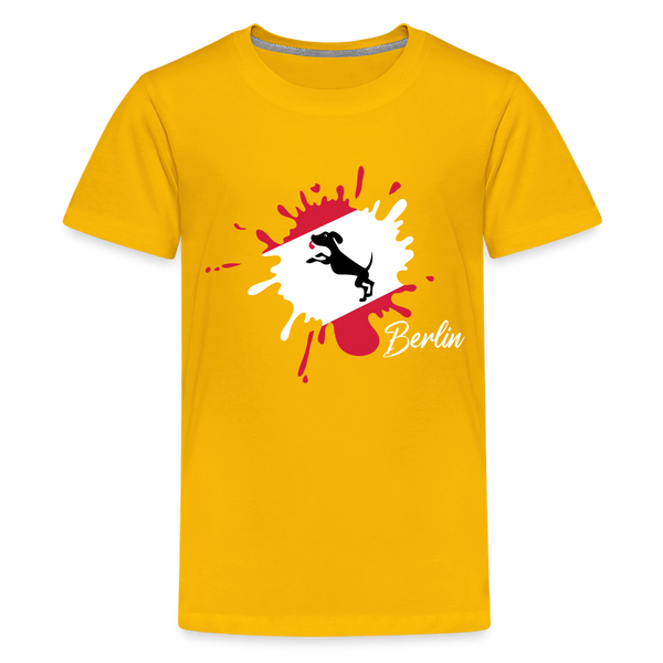 Berlin Klecks Hund - Teenager Premium T-Shirt - Sonnengelb