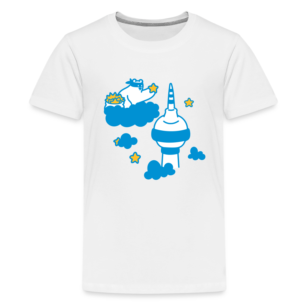 Berliner Bär bei Nacht - Teenager Premium T-Shirt - weiß