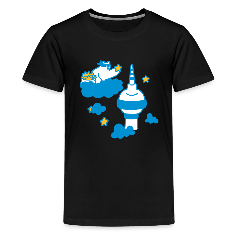 Berliner Bär bei Nacht - Teenager Premium T-Shirt - Schwarz