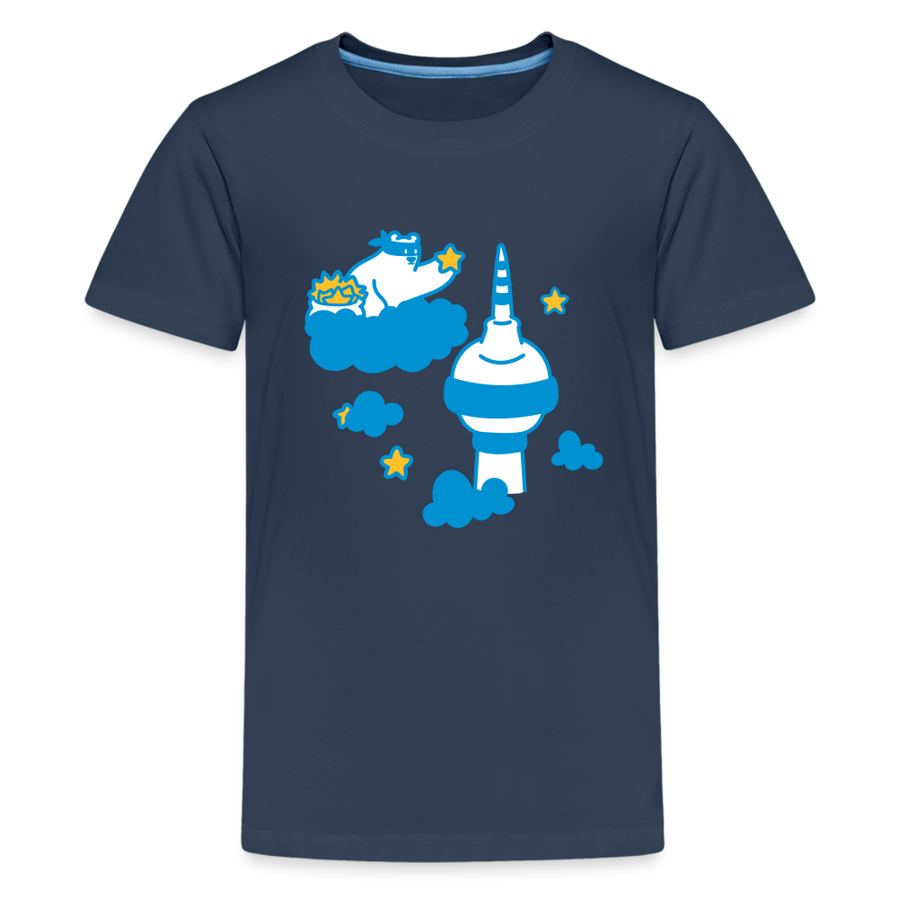 Berliner Bär bei Nacht - Teenager Premium T-Shirt - Navy