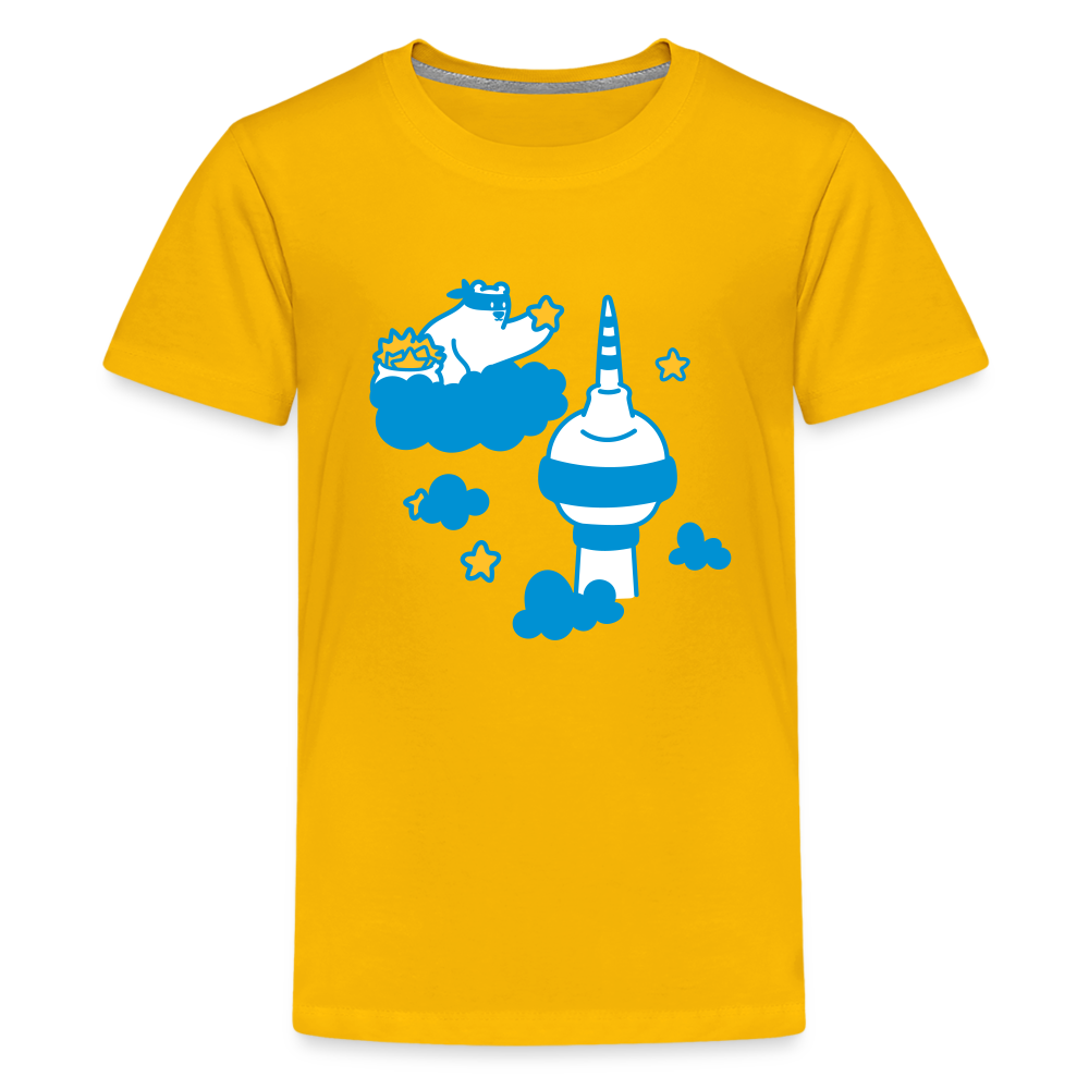 Berliner Bär bei Nacht - Teenager Premium T-Shirt - Sonnengelb