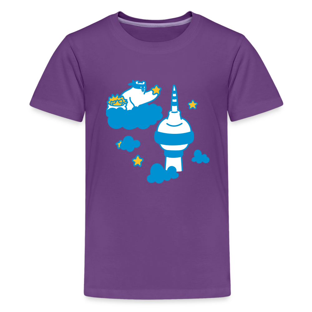 Berliner Bär bei Nacht - Teenager Premium T-Shirt - Lila