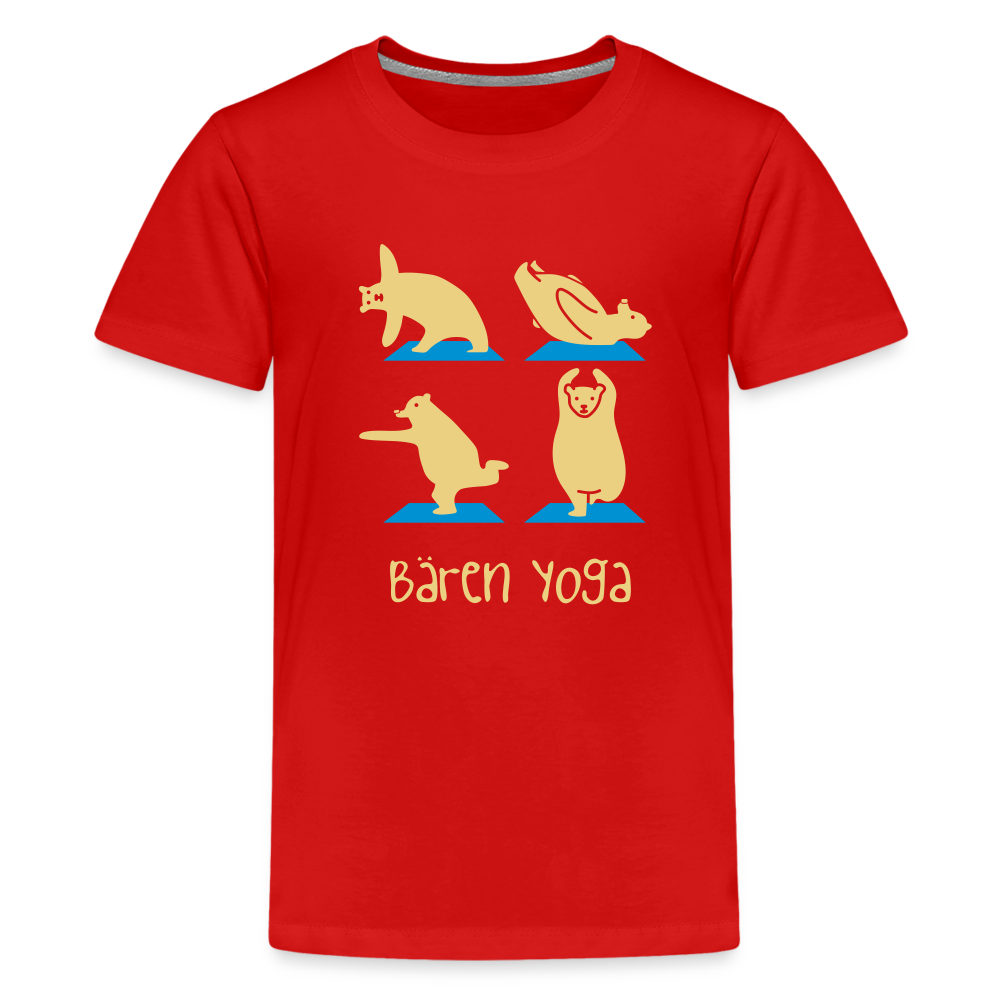 Bären Yoga - Teenager Premium T-Shirt - Rot