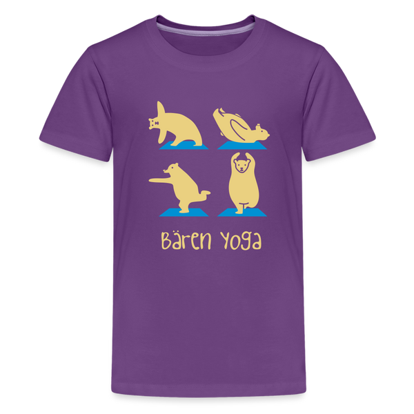 Bären Yoga - Teenager Premium T-Shirt - Lila