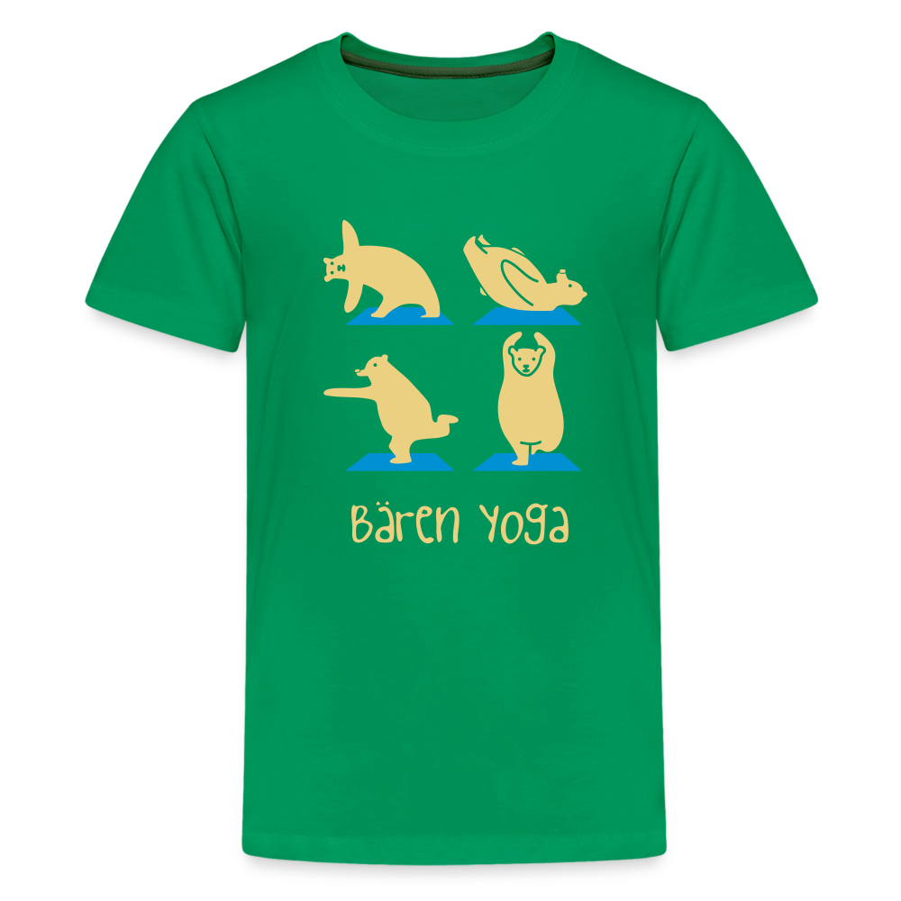 Bären Yoga - Teenager Premium T-Shirt - Kelly Green