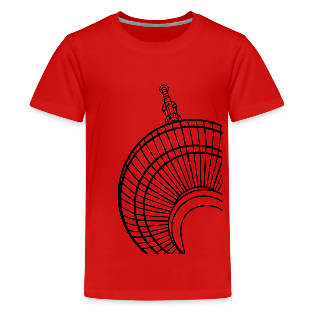 Der Turm von unten - schwarz - Teenager Premium T-Shirt - Rot