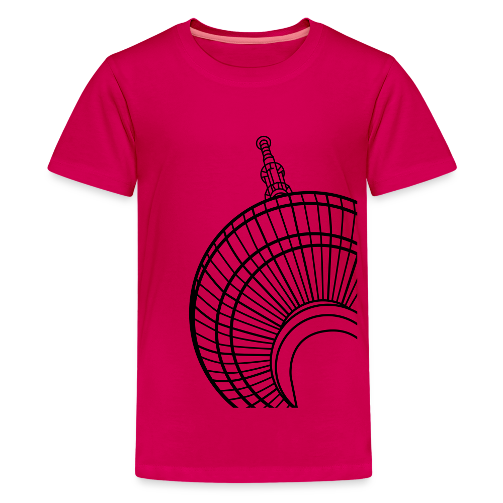 Der Turm von unten - schwarz - Teenager Premium T-Shirt - dunkles Pink