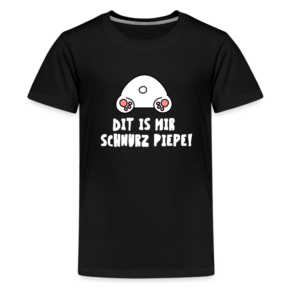 Dit is mir Schnurz Piepe - Teenager Premium T-Shirt - Schwarz